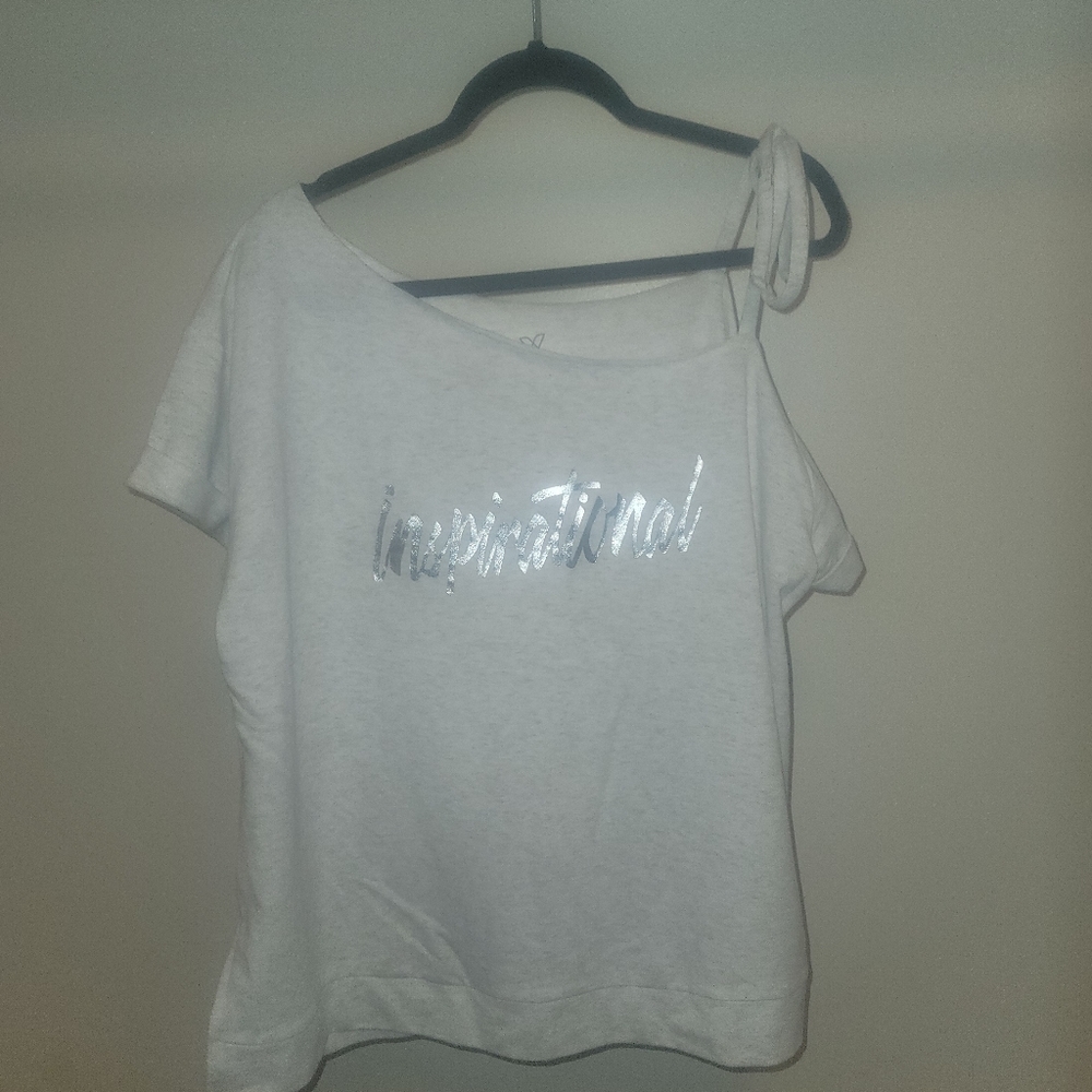 Lane Bryant Livi Active Inspirational Off Shoulder Top